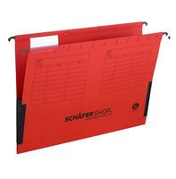 25 neue Hängeregister A4, seitliche Leinenfrösche, rot