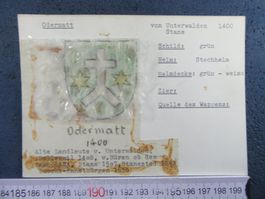 FAMILIENWAPPEN " ODERMATT UNTERWALDEN STANS NW " KARTE 15x10