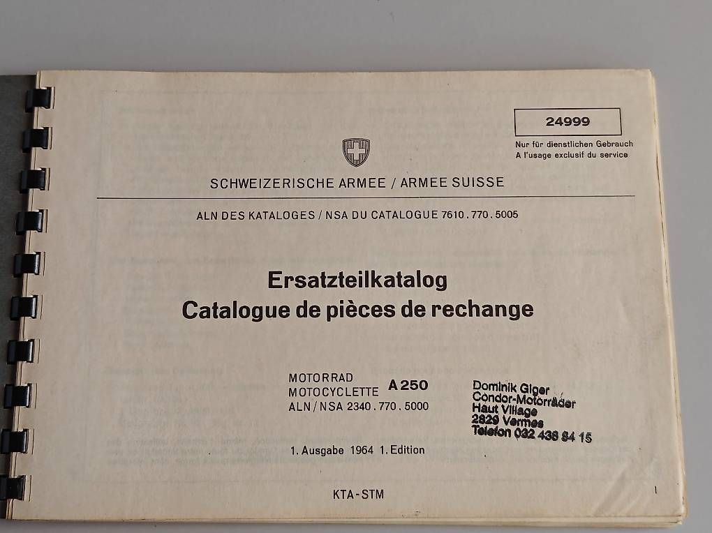Armi bianche: Condor A250 Ersatzteilkatalog (Original) – Usato da Emmenbrücke venduto da Blacky0 1
