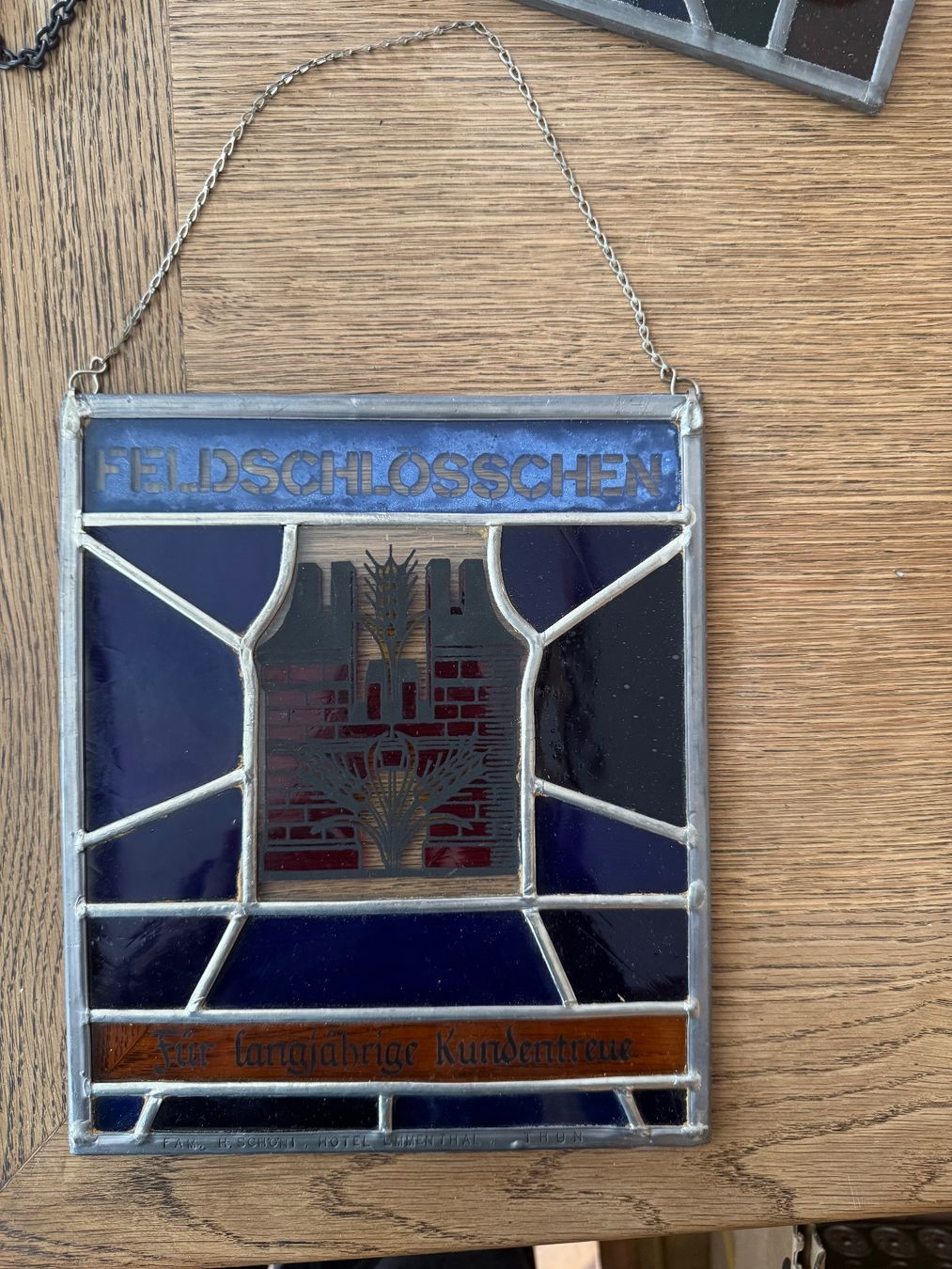 Tutte le decorazioni: Antikes Glasbild Feldschlössli – Usato da Hünibach venduto da s.leptir 1