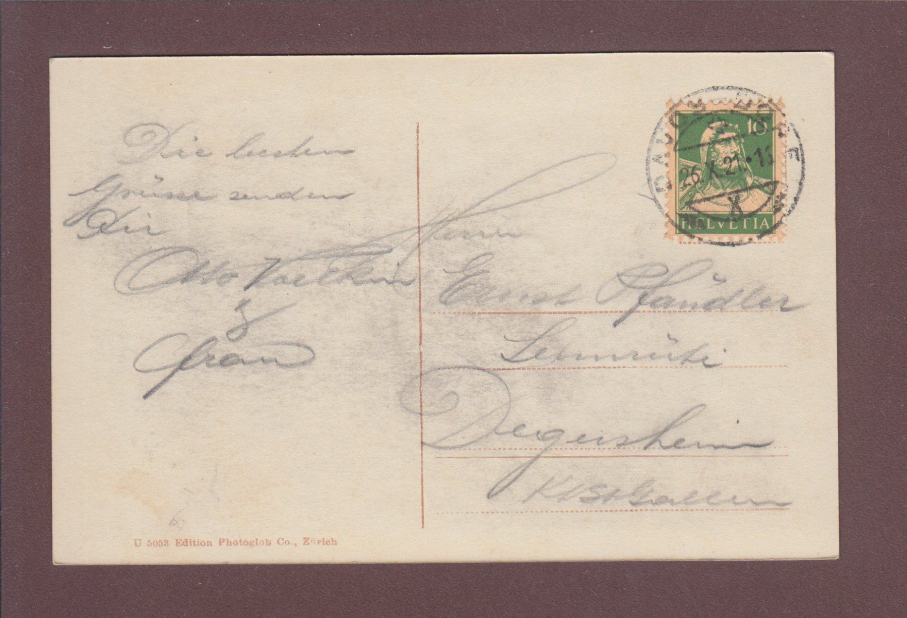 Cartoline postali: TINZENHORN - 1921 – Usato da Pully venduto da nicecards 1