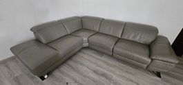 Ecksofa Leder grau elektrisch verstellbar gebraucht