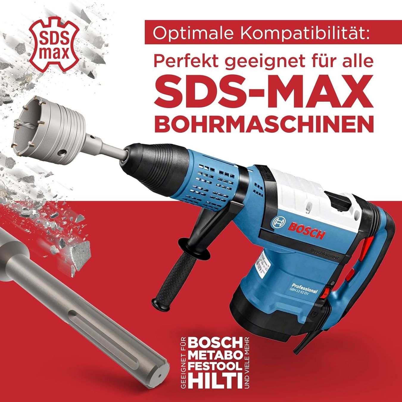 Tutti gli attrezzi: SDS Max Bohrkrone 68mm Beton Steckdose – Nuovo e nell'imballaggio originale da Suhr venduto da SchnapperCH 7