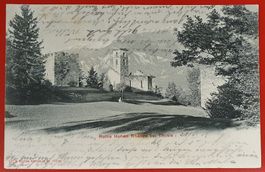 Ruine Hohen Rhätien bei Thusis 1908