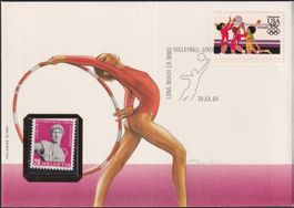 1984: USA+CH: OLYMPICS auf sauberem Ersttags-Brief.