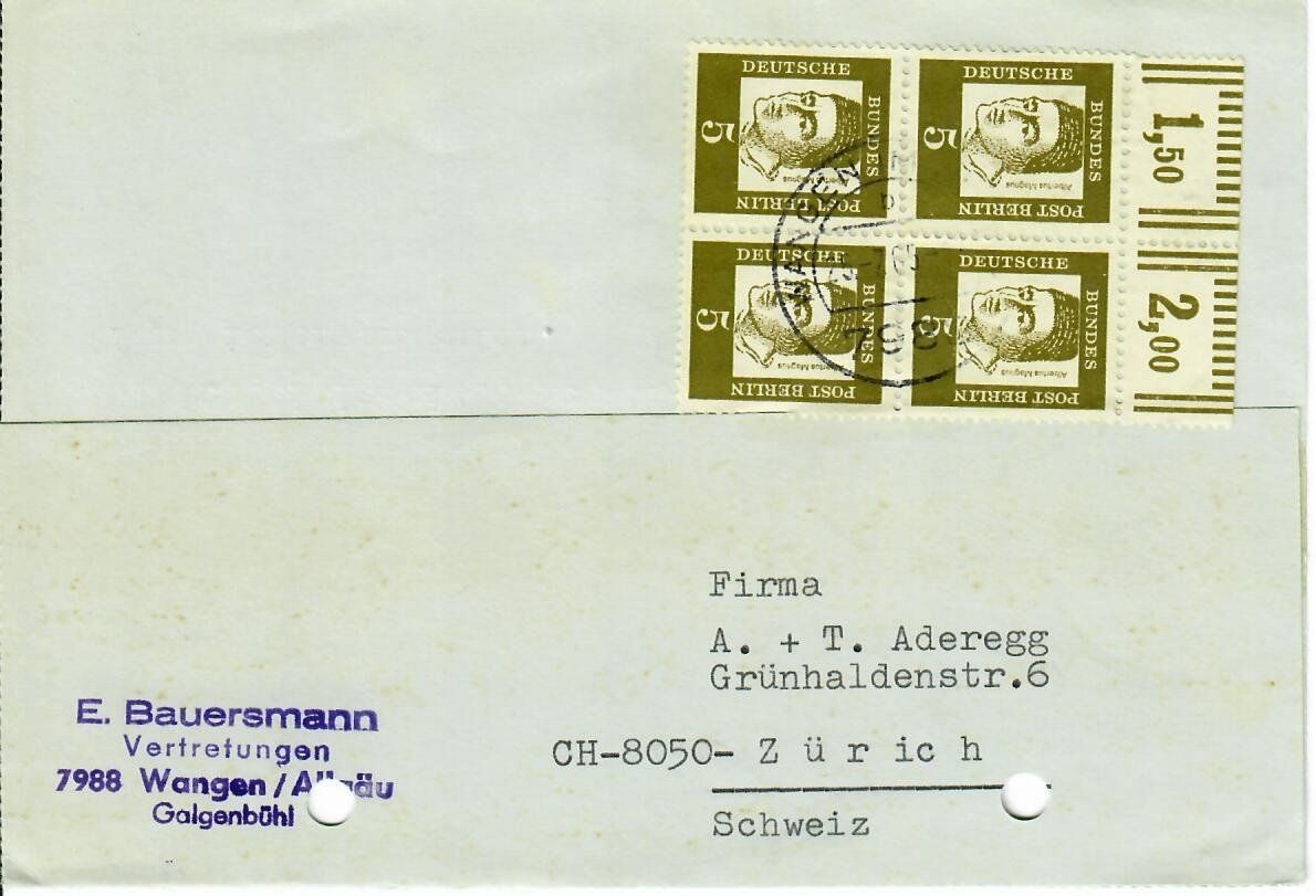 Alle Briefmarken: PK, Deutschland - Zürich – Gebraucht aus Hochdorf von Ziegel-16