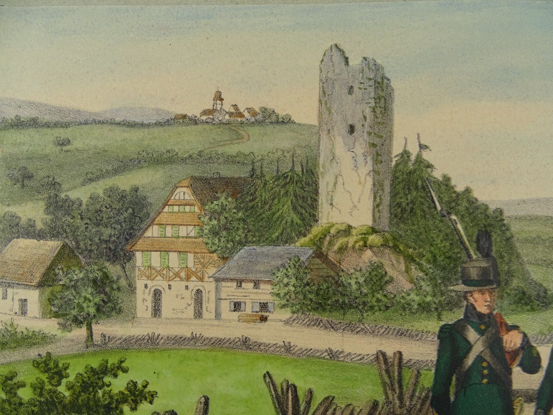 Foto & Immagini: ZUGER MILIZEN, LITHOGRAPHIE UM 1890 – Usato da Grüningen venduto da Kartensammler 3