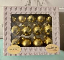 Goldene Weihnachtskugeln, Set: 26 Stk., neuwertig & festlich