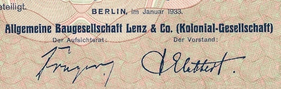Documents: Allgemeine Baugesellschaft Lenz & Co, Berlin - 1933 – D'occasion à Solothurn par Sgasche 1