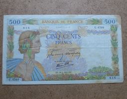 Frankreich ++ 500 Francs 1942