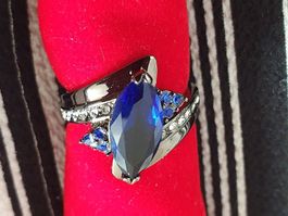 damen ringe blau