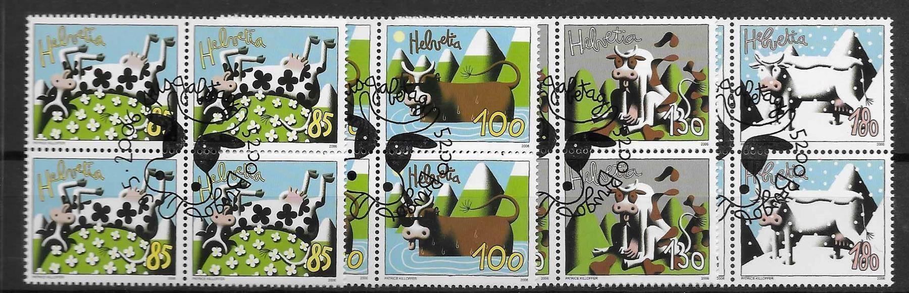 Alle Briefmarken: B1198 - Vaches suisses B4 1er jour – Gebraucht aus Trélex von Phil_Albert