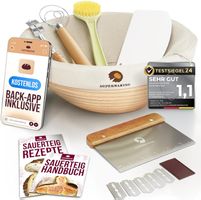Gärkörbchen Rund 9 Zoll Rattan 9-teiliges Sauerteig Set