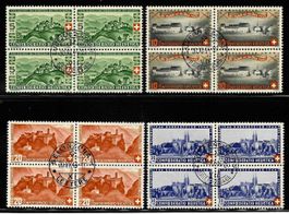 1944, B22-25, Viererblockserie zentrisch gestempelt (15207)
