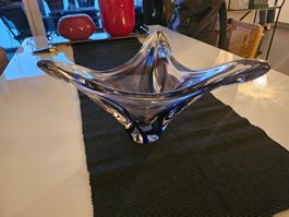 Elegante blaue Glasschale, Deko-Objekt für den Frühling!