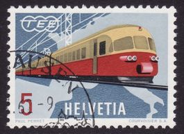 SBK-Nr. 385 (Schweizer TEE-Zug 1962) gestempelt