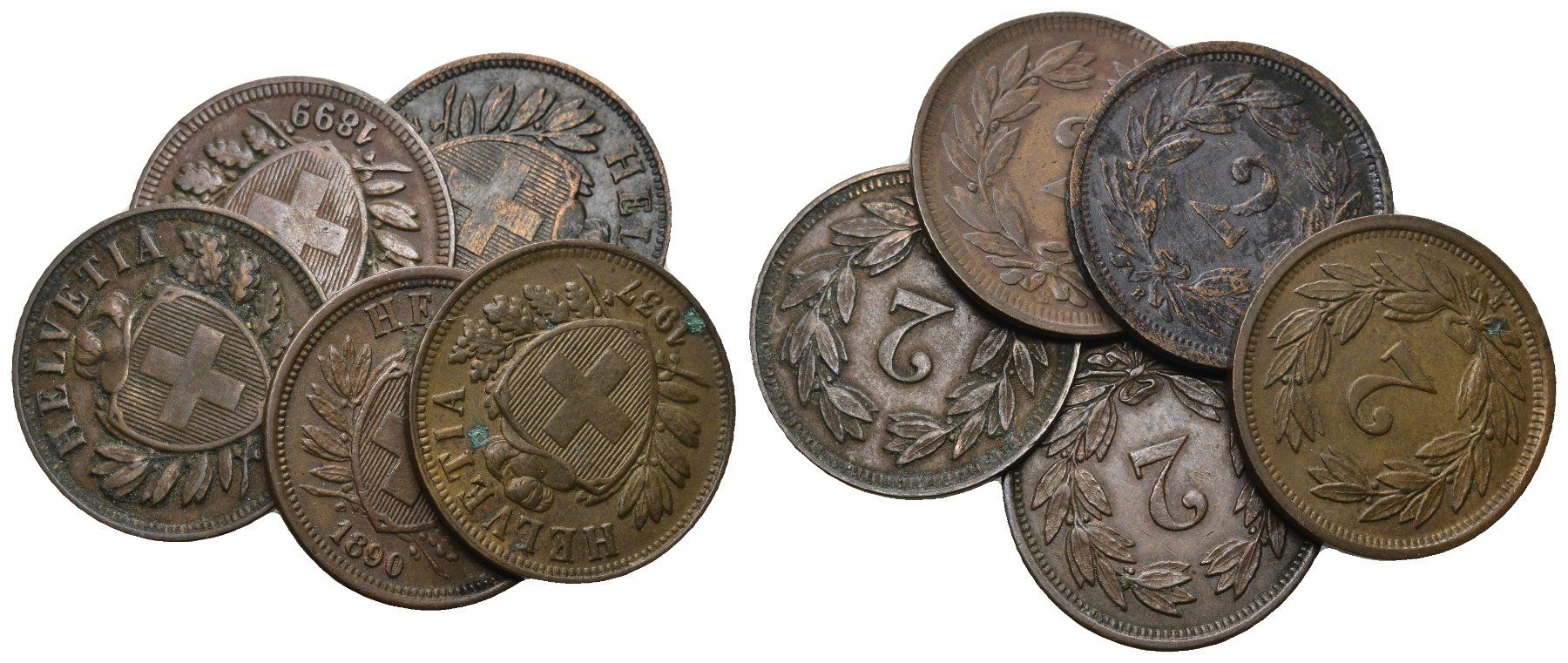 Tutti le monete: Schweiz 2 Rappen Lot – Usato da Bern venduto da numismatictops