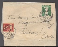 BASEL, 26.XI.28  71/2Rp. Streifband   nach FFREIBURG/ BADEN