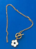 Luxus Elegante Edelsthal Kette Farbe : Gold / Weiss
