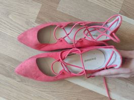 Damen Ballerinas Graceland Schnürung koralle Grösse 38