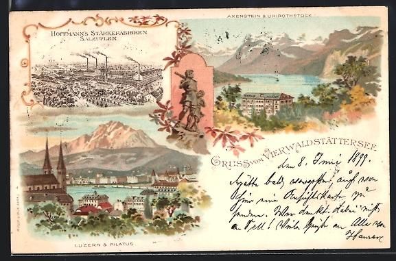 Cartoline postali: Litho Luzern /Vierwaldstättersee, Hoffm – Usato da Berlin venduto da bartko-reher