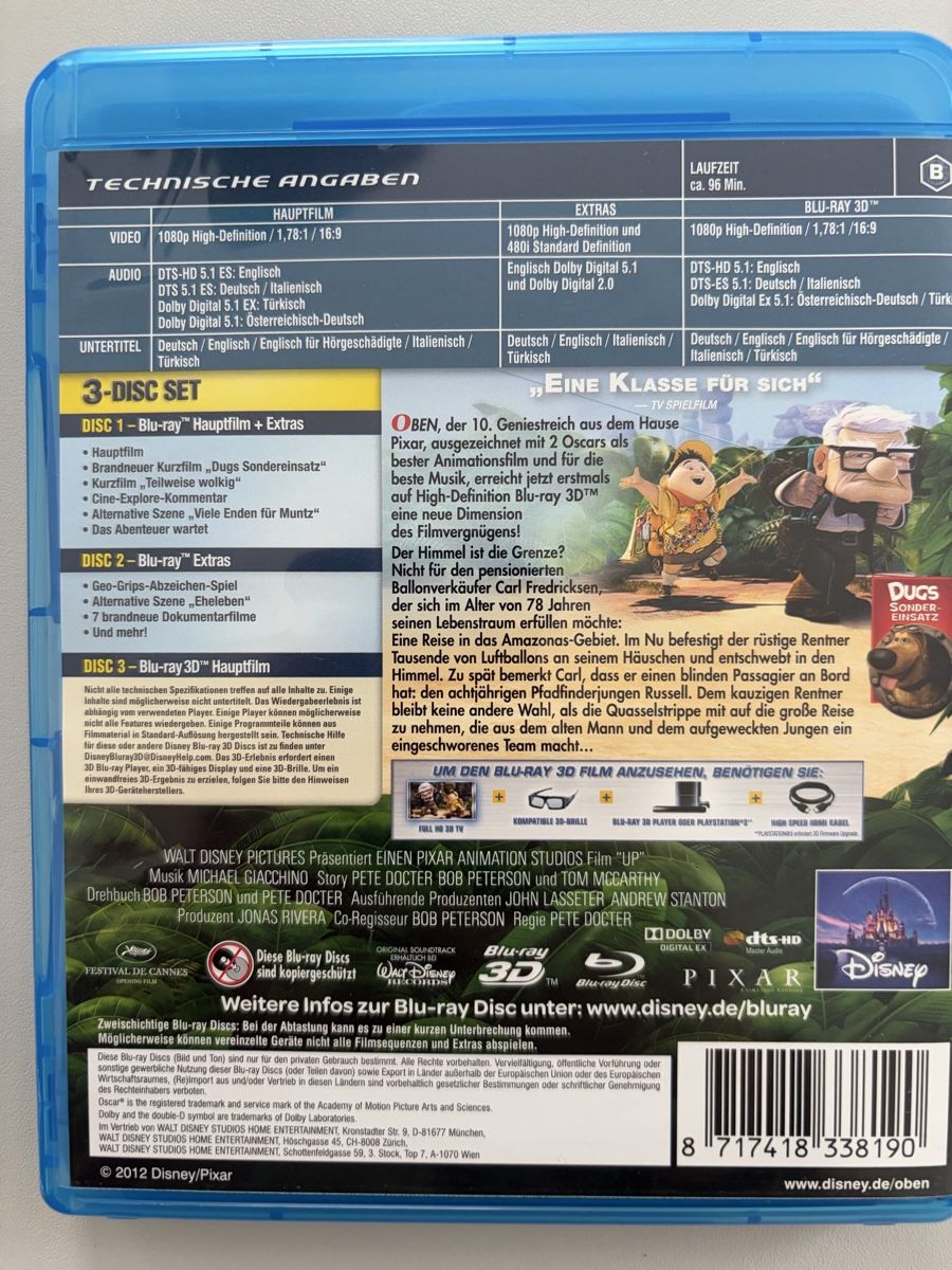 Alle DVDs: Oben Blu-ray 3-Disc Set – Gebraucht aus Ibach von Salem7 1