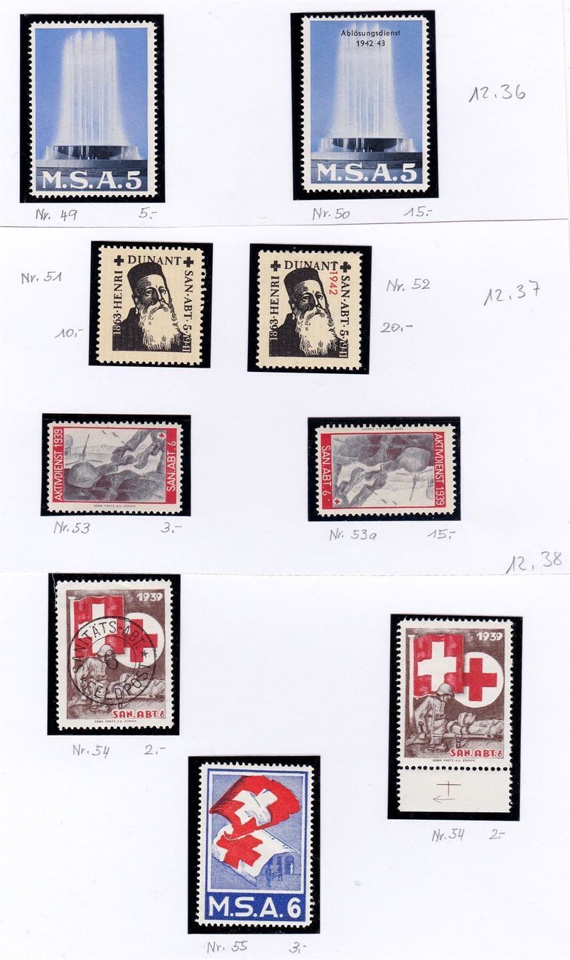 Tutti i francobolli: Lot Sanitätstruppen, Kat. 75.- – Usato da Wenslingen venduto da riger11