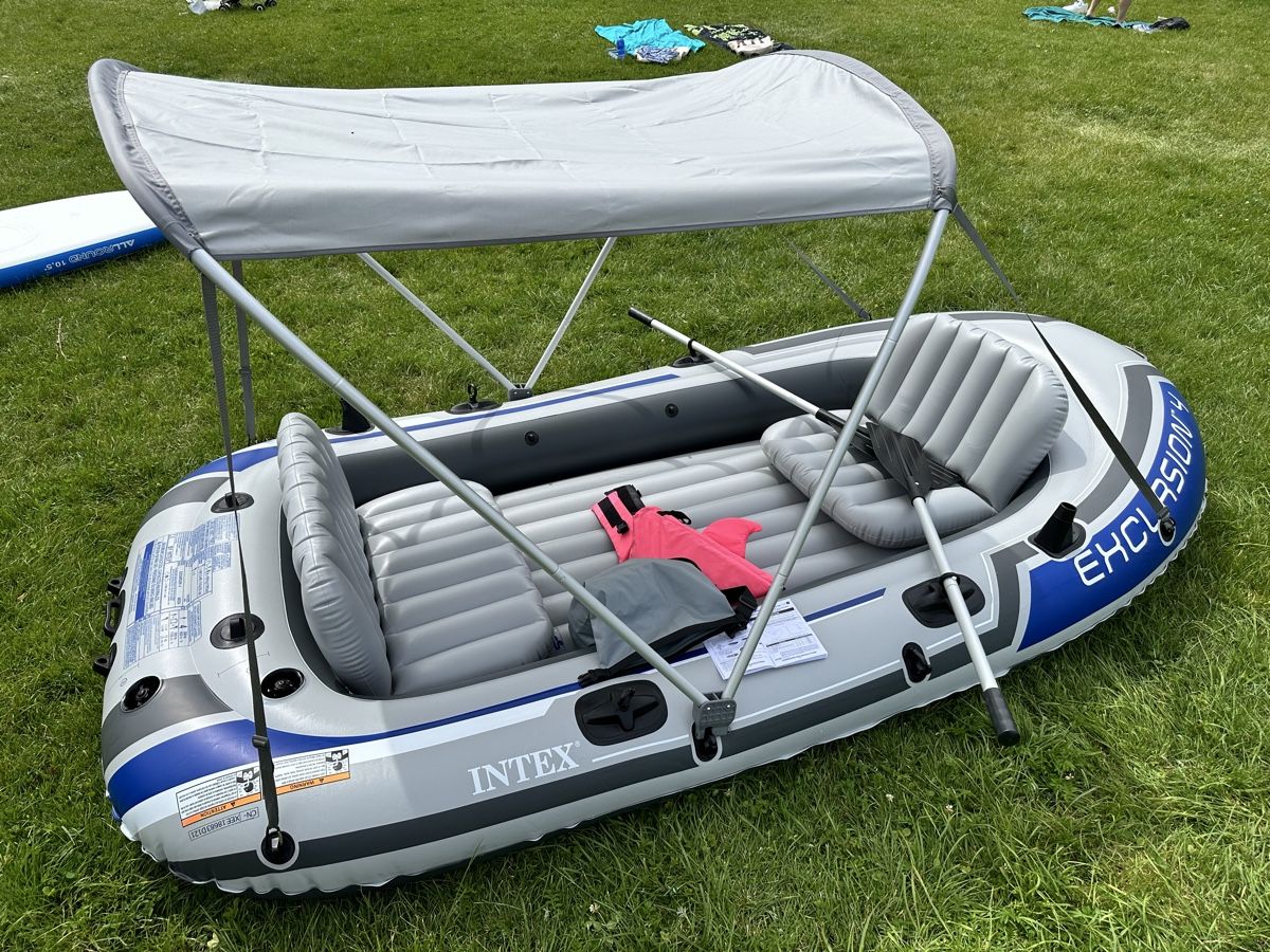 Barche: Schlauchboot Intex Excursion 4 mit Zubehör neu – Nuovo (secondo la descrizione) da Weiningen venduto da der_gaertner