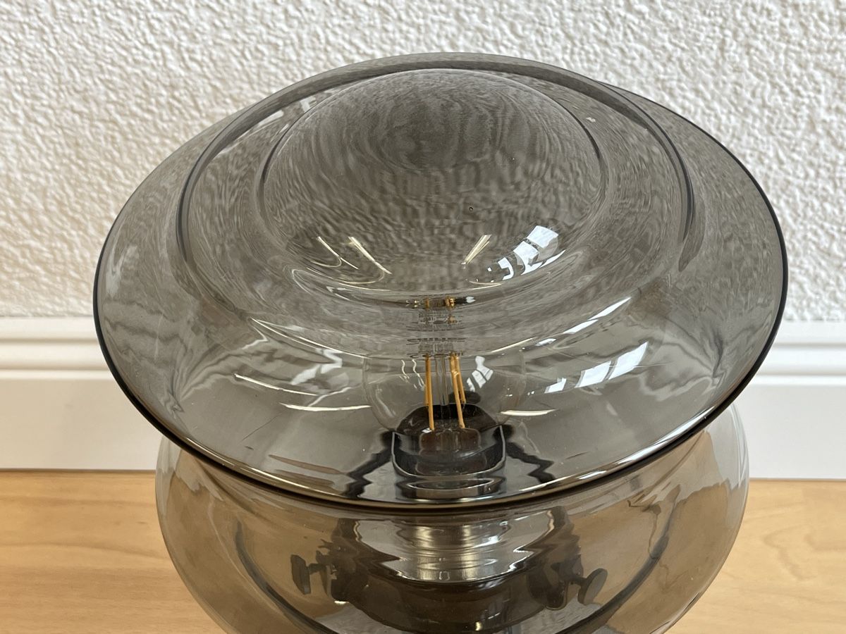 Lampen: Vintage Chrom Tischleuchte mit Rauchglas-Schirm, – Gebraucht aus Horgen von Grizzly83 6