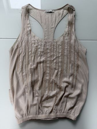 Replay Top mit Pailletten, Grösse S/M, Beige, Sommerlich!