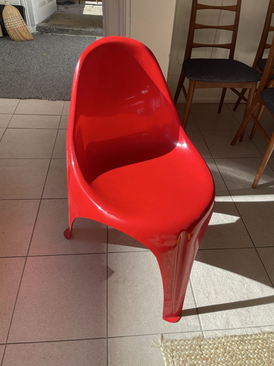 Sedie: Walter Frey Sitzstuhl rot Designklassiker – Usato da Biel/Bienne venduto da Azrael