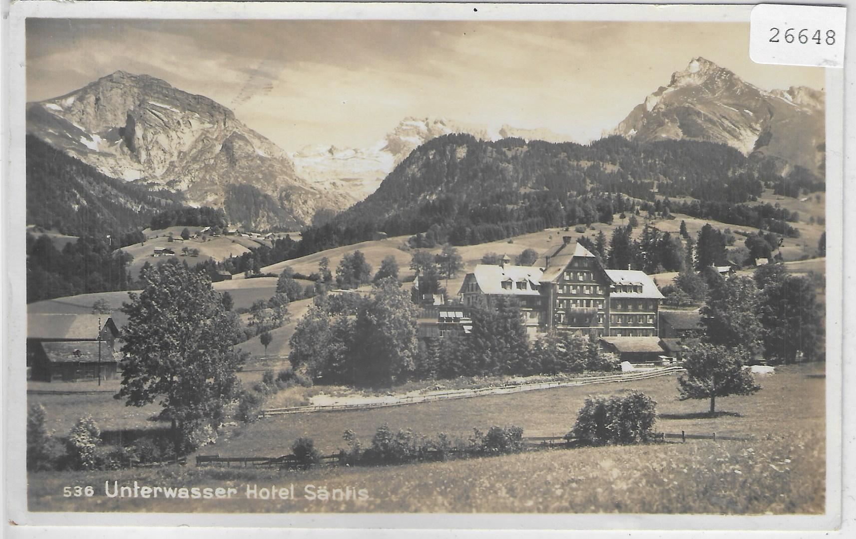 Ansichtskarten: Unterwasser - Hotel Säntis – Gebraucht aus Ettingen von Kartenplanet