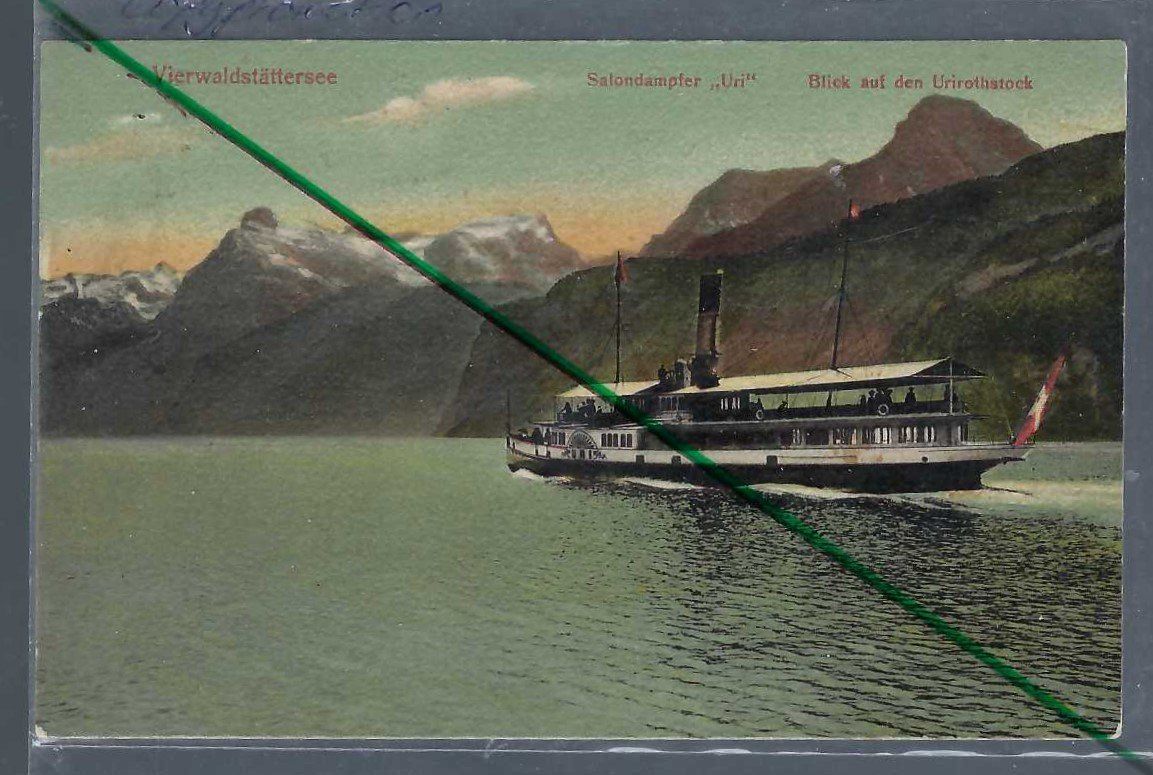 Cartoline postali: Urnersee. Dampfschiff 'Uri'. – Usato da Horw venduto da SwissSteamMemories