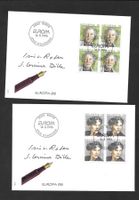 2 FDC 893 - 894 Serie Viererblöcke Europamarken ET 14.5.1996