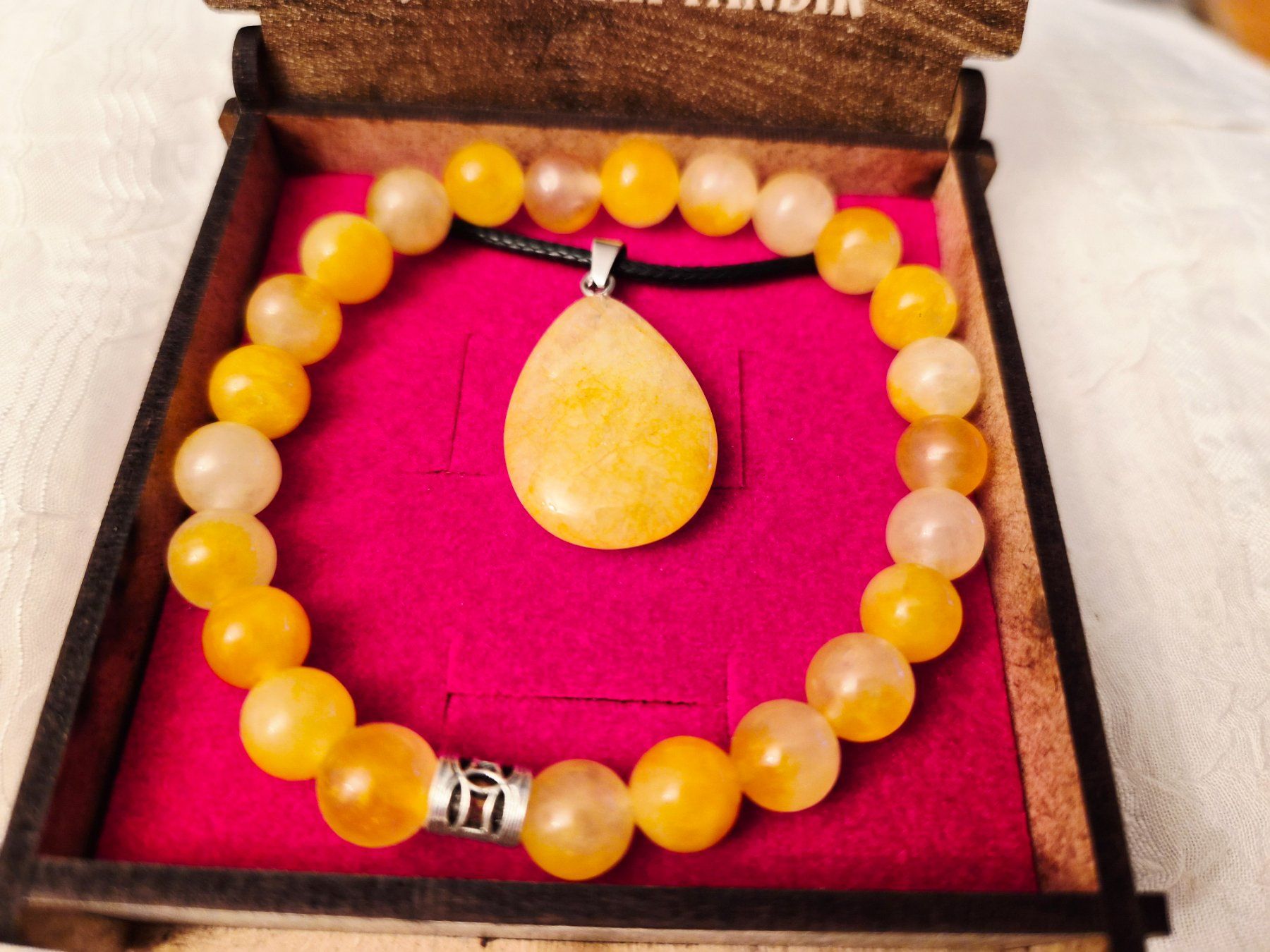 Bracelets: Citrin Edelstein Armband Elastisch mit Halskette – Neuf avec emballage d'origine à Dietikon par Eleda 1