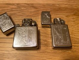 Zippo Feuerzeuge 2er Set gebraucht guter Zustand