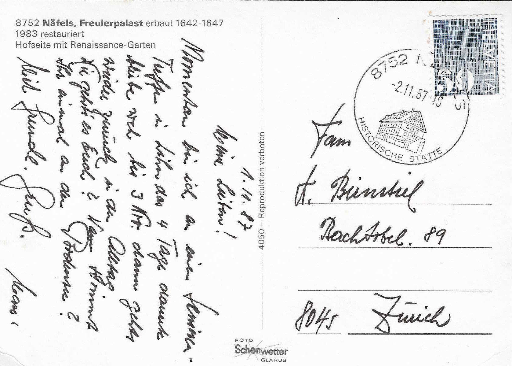 Cartoline postali: Näfels Freulerpalast GL – Usato da Rothrist venduto da Stranglehold 1