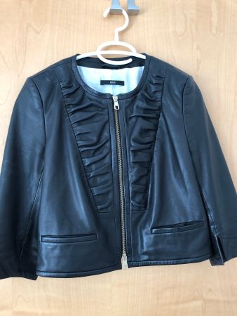 KURZE LEDERJACKE SCHWARZ ´NEU´GR. 36