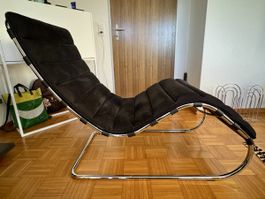 Knoll Antimott Sessel / Liege, Wildleder Schwarz! 🔝 Design