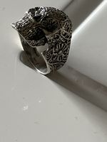Totenkopf Ring Silber 925 florales Design gebrauchter Zustan