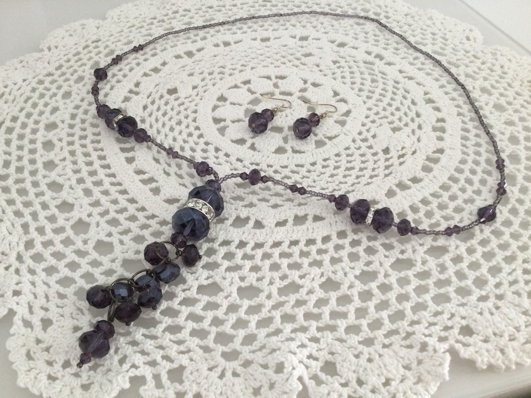 Altri gioielli: Collier + Boucles perles toupies améthyste & strass, NEUF – Nuovo e nell'imballaggio originale da Agiez venduto da chouchanelle 3