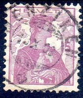 HELVETIA BRUSTBILD 15 RP VOLLSTEMPEL MENZIKEN 1909 -100