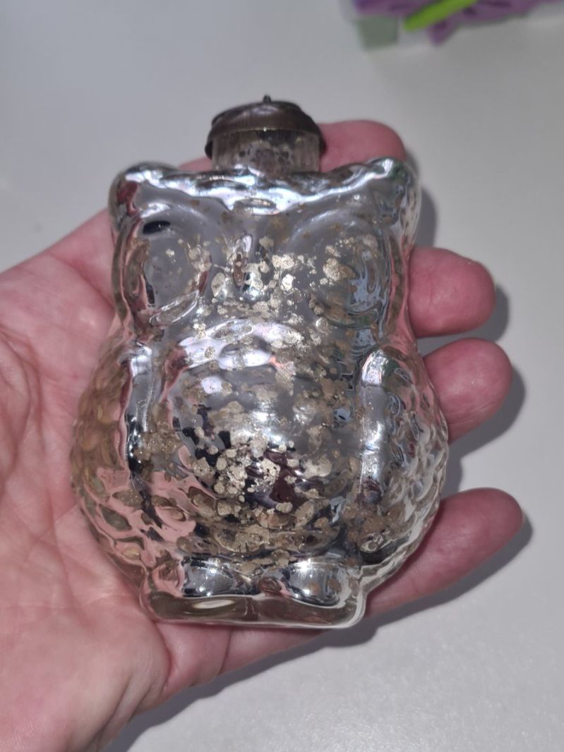 Tutte le decorazioni: Antiker Glasanhänger Eule 9 cm, Bauernsilber – Usato da Winterthur venduto da bibummi 5