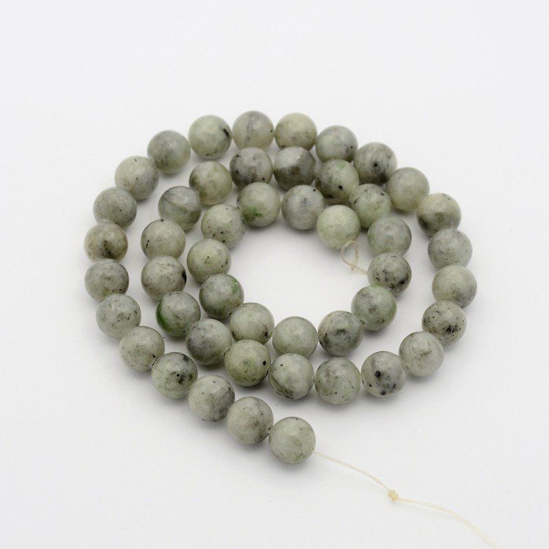 Edelsteine: Jade Perlen  4mm grau, 1Strang – Neu (gemäss Beschreibung) aus Alpnachstad von perlengaby 1