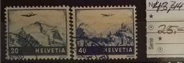 3319A) F43,44, Flugpostmarke neu Farben Kt. 25.-