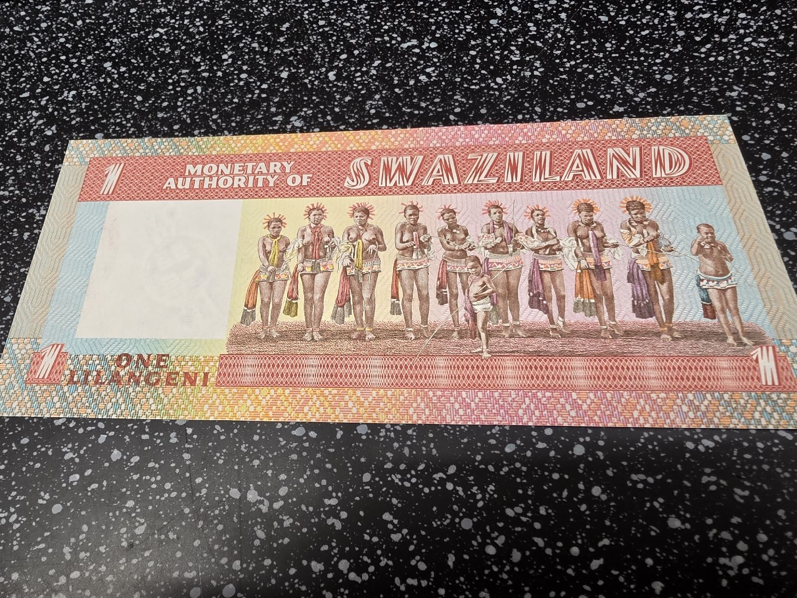 Banconote: Banknote 1 Lilangeni Swaziland  – Nuovo e nell'imballaggio originale da Herisau venduto da Antiques.AR 1