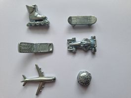 Monopoly Spielfiguren Set 6 Metallteile guter Zustand