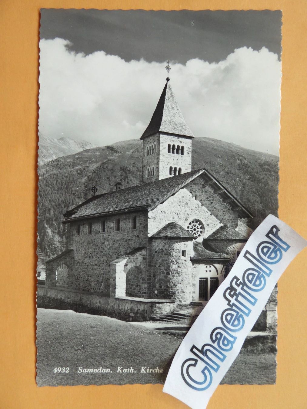 Ansichtskarten: 4932  Samedan  -  Kath. Kirche – Neu (gemäss Beschreibung) aus Zürich von Chaeffeler