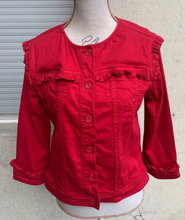 Superbe petite veste jeans rouge LIU JO stretch t.S-M