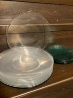 glasteller flach weiss- und grünglas